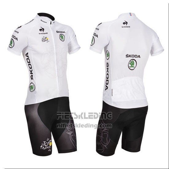 2014 Fietskleding Tour de France Wit Korte Mouwen en Koersbroek